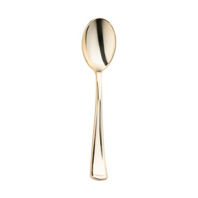 Smarty Had A Party Shiny Metallic Gold Plastic Spoons - 600 pcs