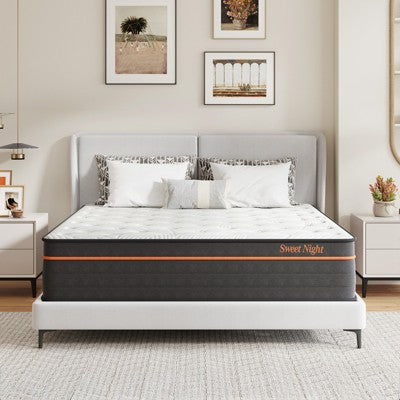 Sweetnight 14-in Medium Queen Hybrid Memory Foam/Coil Blend Mattress in a Box