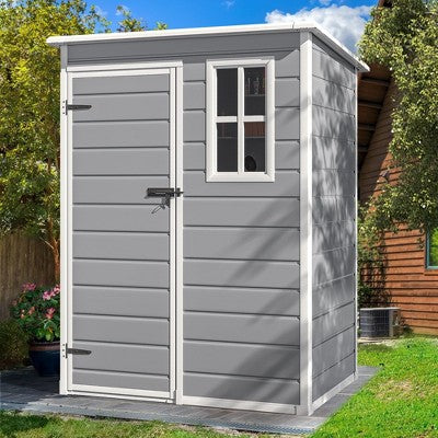 5x3 FT Outdoor Storage Shed ,Tool Shed with Lockable Door & Window, Plastic Tool Storage for Garden, Backyard, Patio, Lawn