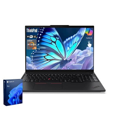 Lenovo ThinkPad E16 Gen 2 Laptop, 16" FHD+ Touch, Ryzen 5 7535U, Radeon Graphics, 16GB RAM, 1TB SSD, Wi-Fi 6, Win 11 Pro, Black