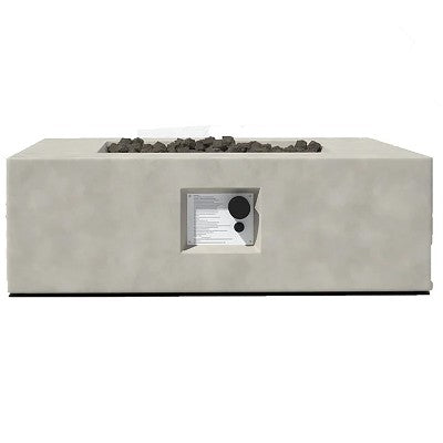 Mondawe 12" H x 34" W Handcrafted Natural Concrete Outdoor Fire Pit Table