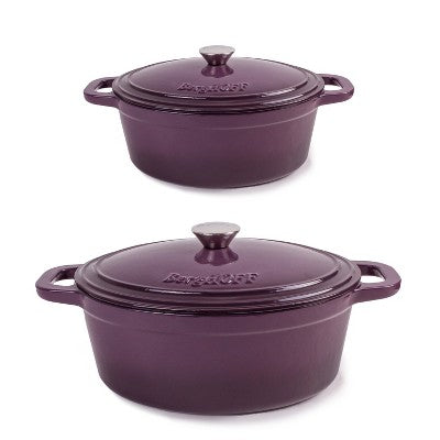 BergHOFF Neo 4Pc Cast Iron Cookware Set, 5qt. & 8qt. Dutch Ovens, Matching Lids