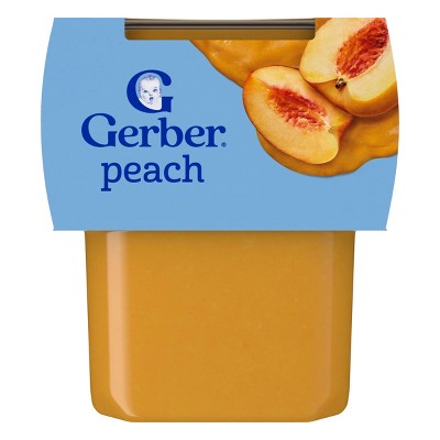 Gerber Baby Food Stage 2 Peach Puree Tub - 2ct/4oz Each