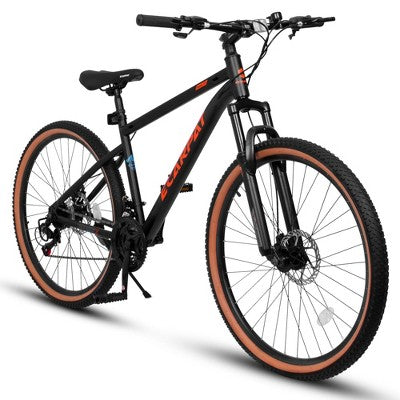 Kumasinova 27.5" Mountain Bike with Front Suspension for Adults,21-Speed Shifter Lever with Gear Indicator,High Carbon Steel Frame,Disc Brake