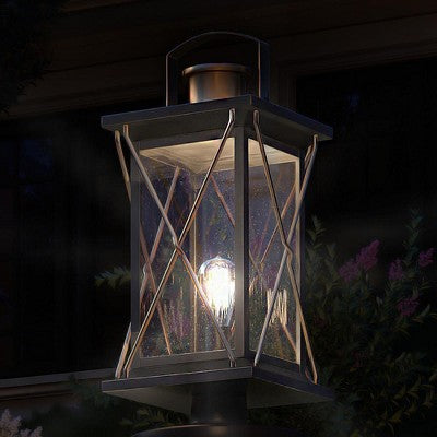 Urban Ambiance Luxury Colonial Outdoor Post/Pier Light, 20"H x 9"W, Olde Bronze Finish, UHP1230