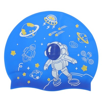Unique Bargains Kid's Silicone Astronauts Swim Cap 1 Pc