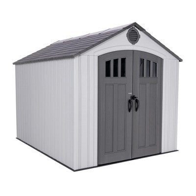 Lifetime 8 ft. x 10 ft. Outdoor Storage Shed, Light Gray (60469)