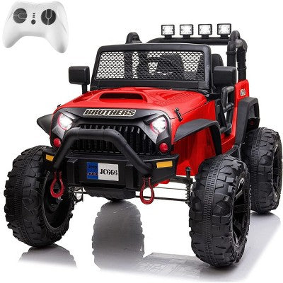 TopComfy Baby Walkers Two Seater Kids Ride On Truck With Spring Suspension Kids Toys Kids Fun Gift for Kids Ages 3 to 6, Red, 22.76"*15.87"*14.57"