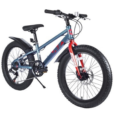 Gulches 26 Inch Steel Mountain Bike High-Strength Reinforced Frame, 7Speed Shimano, Fat Tires, Disc Brakes, 85% Pre-Assembled with Tools