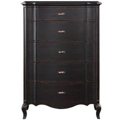 Acme Furniture 38" Chelmsford Decorative Storage Drawer Antique Black Finish: 5-Drawer Chest, Wood Composite, No Assembly Required