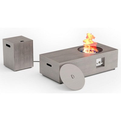 Evita 50,000 BTU Outdoor Fire Pit Table with Glass Stone and Rain Cover-48 *20.9*12.4 Inch