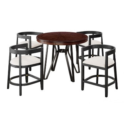 Christopher Knight Home Ember 5 Pieces Metal and Rubberwood Counter Height Dining Set
