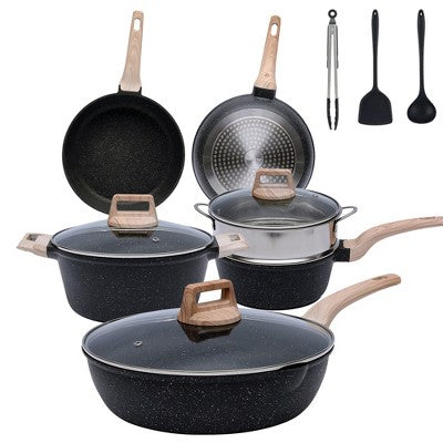 SUGIFT Nonstick Pots and Pans Set, 12 Pcs Induction Kitchen Cookware Sets