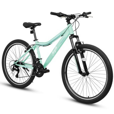 Kumasinova Mountain Bike,Bicycle with 21-Speed Gear System,Carbon Steel Frame,Front Suspension,Dual V-Brakes,Bike for Men,Women,Teens