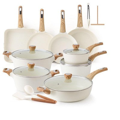 Itopfox Ceramic Cookware Set, Nonstick Pots and Pans Set, Non Toxic Healthy Induction Kitchen Cooking Set with Frying Pans, Saucepans