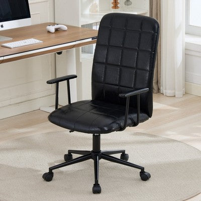 TopComfy Task and Office Chairs High Backrest Armrests Soft Foam 360 Swivel Adjustable Gaslift For Home Office Gaming, Black, 29.52"*10.62"*22.83"