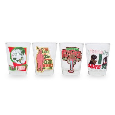 Silver Buffalo A Christmas Story Quotes 2-Ounce Mini Shot Glasses | Set of 4