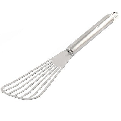 Unique Bargains Home Kitchen Stainless Steel Slotted Barbecue Spatulas and Turners Silver Tone 1 Pc