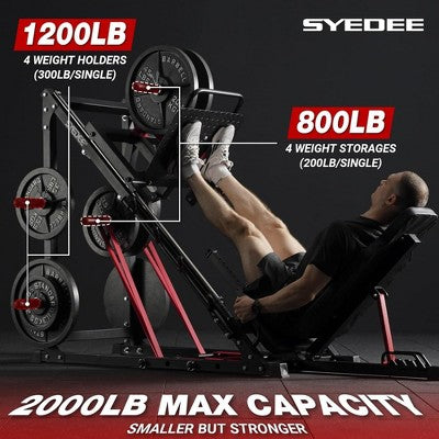 ER KANG Leg Press Machine, 45 Degree Leg Machine for Home Gym, Professional Leg Workout Machine Lower Body for Fitness(Black)