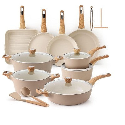 Itopfox Ceramic Cookware Set, Non-Toxic Nonstick Pots and Pans for Induction Stovetops, Healthy Kitchen Cooking Set with Frying Pans and Saucepans