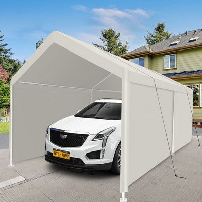 SEVOBAL Carports and Storage Sheds Heavy Duty Portable Carport Garage for Outdoor Vehicle and Equipment Protection, White, 238"*143.7"*116.5"