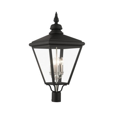 Livex Lighting Adams 4 - Light Post Light in Black/Brushed Nickel
