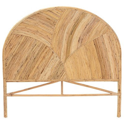 bali & pari Queen Seana Rattan Standalone Headboard Honey: Artisan-Crafted, Bohemian Design, No Mount Needed