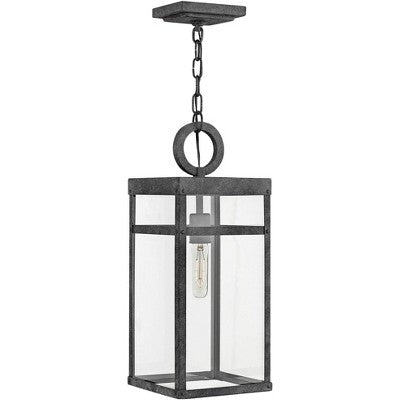 Hinkley Porter 19" High Aged Zinc Outdoor Hanging Light