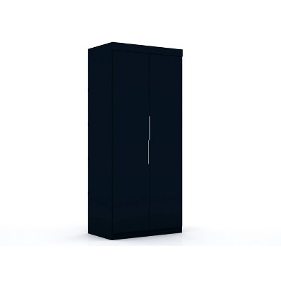Mulberry 2.0 Sectional Wardrobe Closet Blue - Manhattan Comfort: MDF Composite, Metal Hardware, Includes Anti-Tip Kit