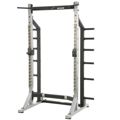 YORK STS Self Standing Half Rack with Pull Up Bar Weight Storage and Adjustable Bar Holders