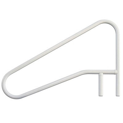 Saftron 54" x 32" Cross Braced 3 Bend Slope In-Water Aluminum Outdoor Swimming Pool Return to Deck Entry/Exit Handrail with Polymer Coating, White