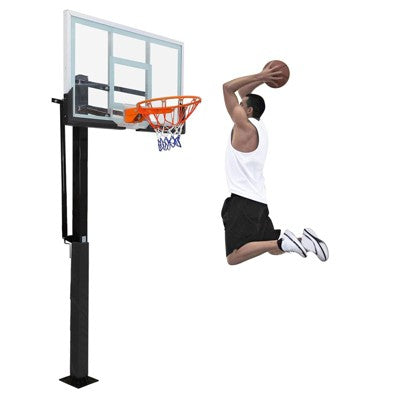 55" Outdoor Basketball Hoop System, Tempered Glass Shatterproof Backboard, 8-10Ft Quick Height Adjustment