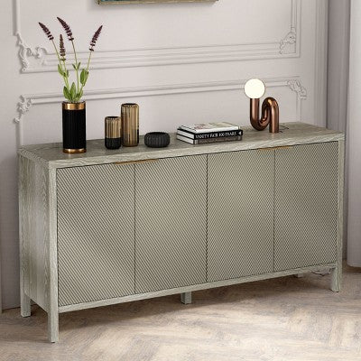 Okak Vintage Sideboard Buffet, Storage Cabinet with 4 Doors & 2 Drawers, Coffee Bar Cabinet for Kitchen Living Room Bedroom