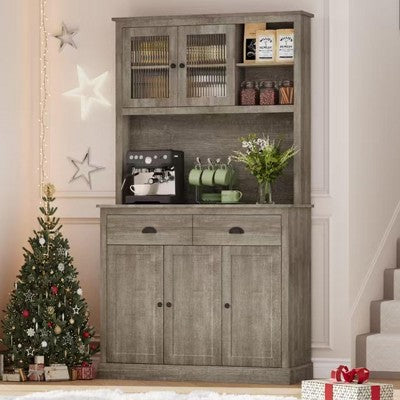 Coucheta 71" Pantry Cabinet w/ Drawers, Adjustable Shelvesµwave Stand, Kitchen Pantry Cabinet,Freestanding Storage Hutch for Kitchen&Dining Room