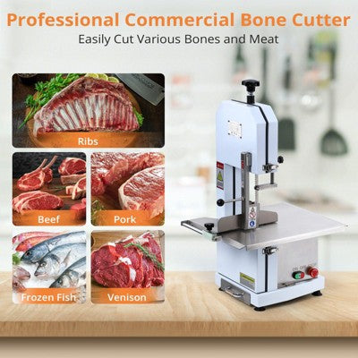 Garvee Meat Saw, 0.39~5.7 Inches Cutting Thickness with 6 Saw Blades, Bone Saw with Workbench