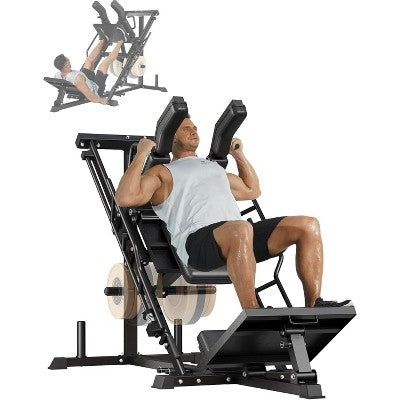 3 in 1 Leg Press Machines for Home Gym, Professional Hack Squat Machine, Workout Equipment with Weight Storage Posts, Fit 1" & 2" Weight Plates