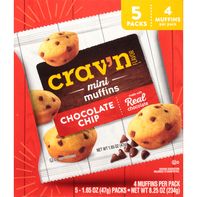 Crav'n Flavor Muffins, Chocolate Chip, Mini, 5 Pac...
️