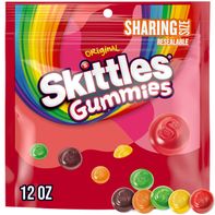 Skittles GUMMIES Original Gummy Candy Travel Essentials Sharing Size Resealable