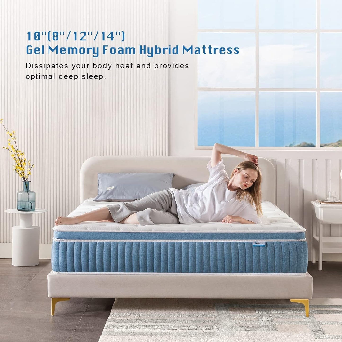 Full Mattress,10 Inch Full Size Mattress in a Box,Individual Pocket Spring Motion Isolation,Soft and Breathable,Back Pain Relief,Colchones Full