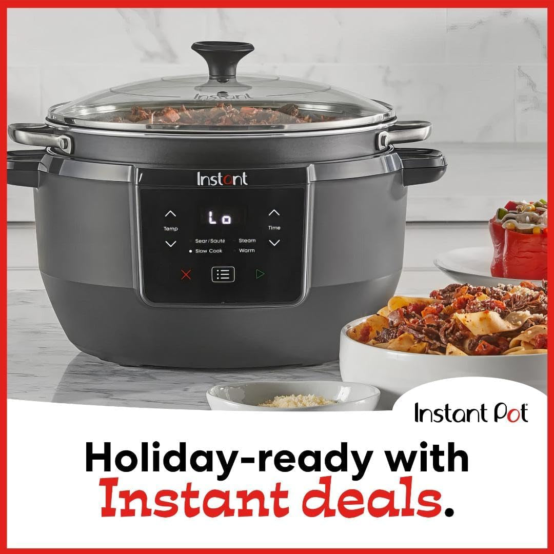 Superior Cooker 7.5QT Slow Cooker and Multicooker, 4-In-1 Functions, Sears/Sauté, Slow Cooks/Roast, Steams and Warms, from the Makers of