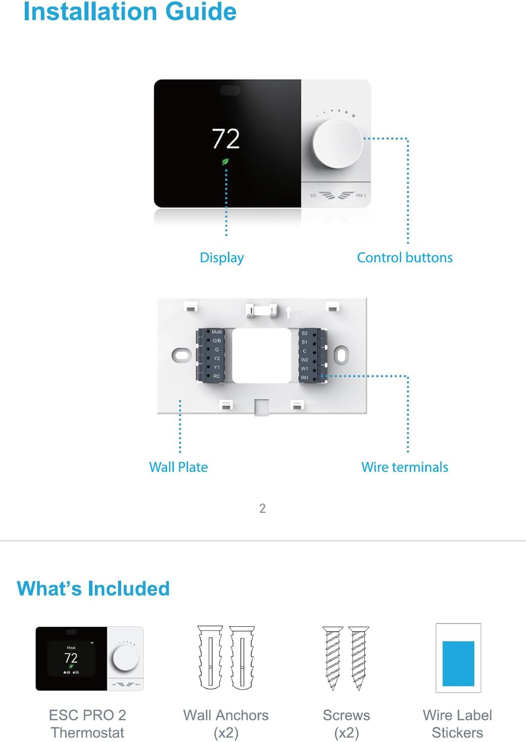 Wi-Fi Smart Thermostat Programmable - Compatible with Alexa, Google Assistant - High Rise 3 Speeds Fan Coil - ERV/HRV On/Off - Smart Life, Tuya APP -  2, Small