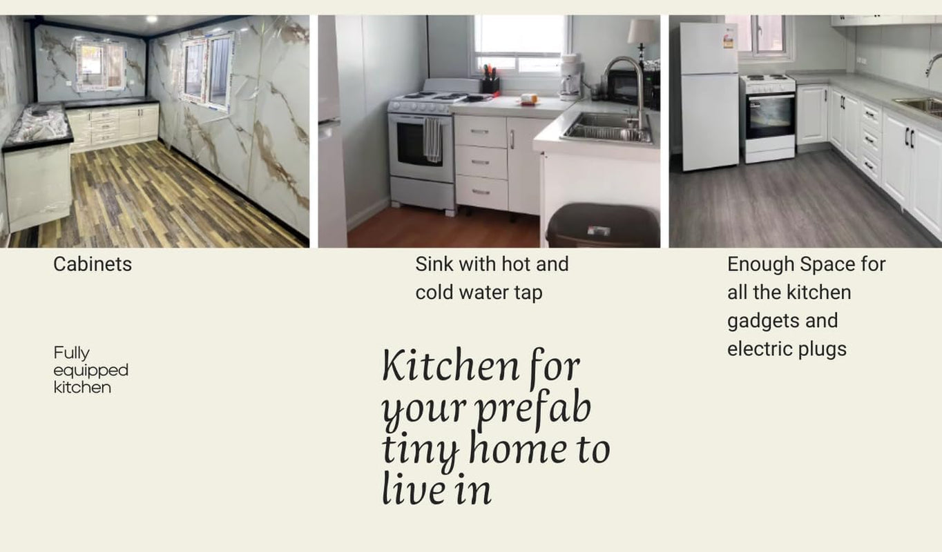 SEQ 20FT by 20Ft Tiny House to Live In, Portable Container Prefab House with 3 Bedrooms,1 Fully Equipped Bathroom, and Kitchen. 4 in 1 Foldable, Movable, Expandible,Weather-Resistant 30 Years Life