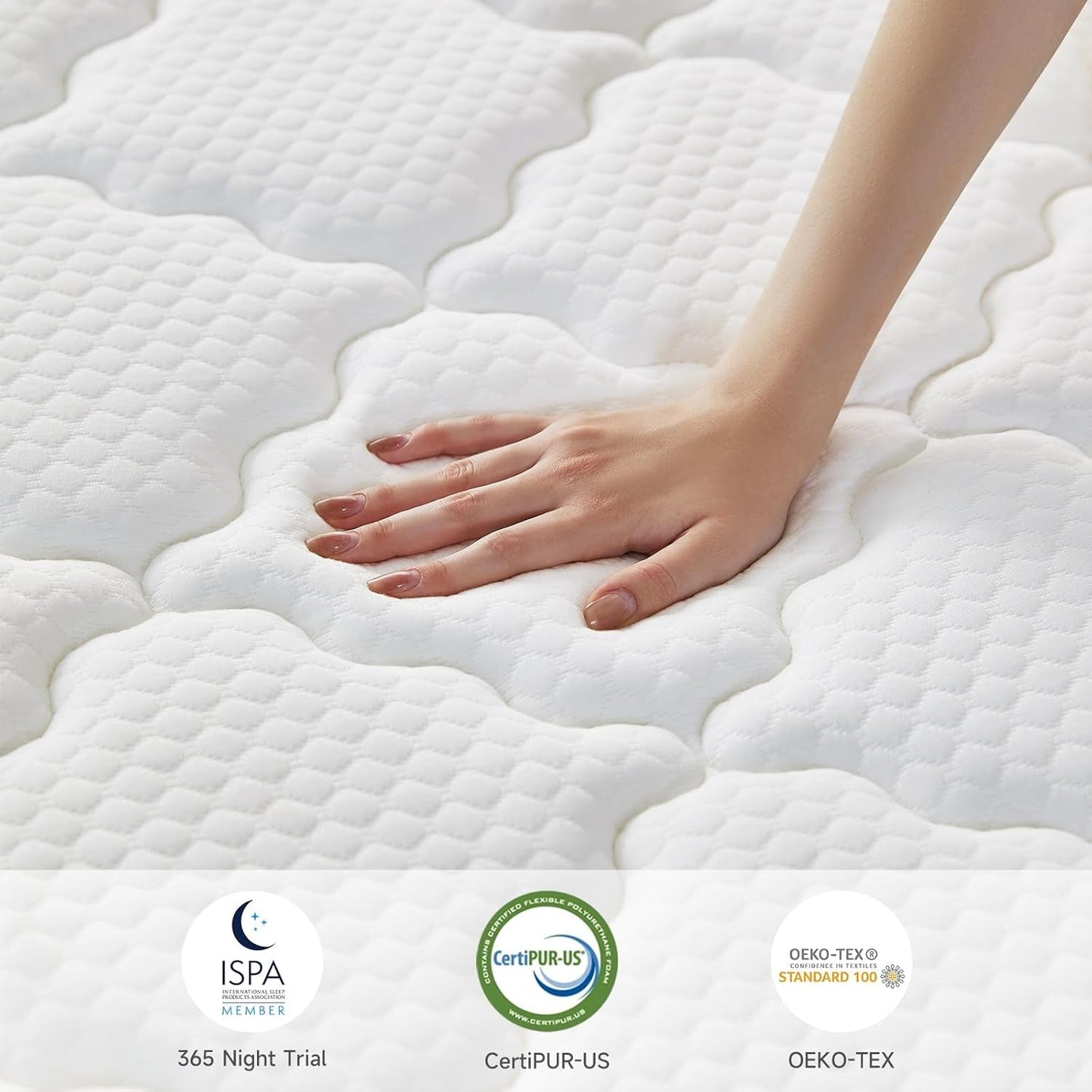 Full Size Mattress, 10 Inch Hybrid Mattress in a Box, Upgraded Memory Foam & Independent Pocket Spring - Zoned Support, Soft and Comfortable, Pressure Relief, Certipur-Us Certified