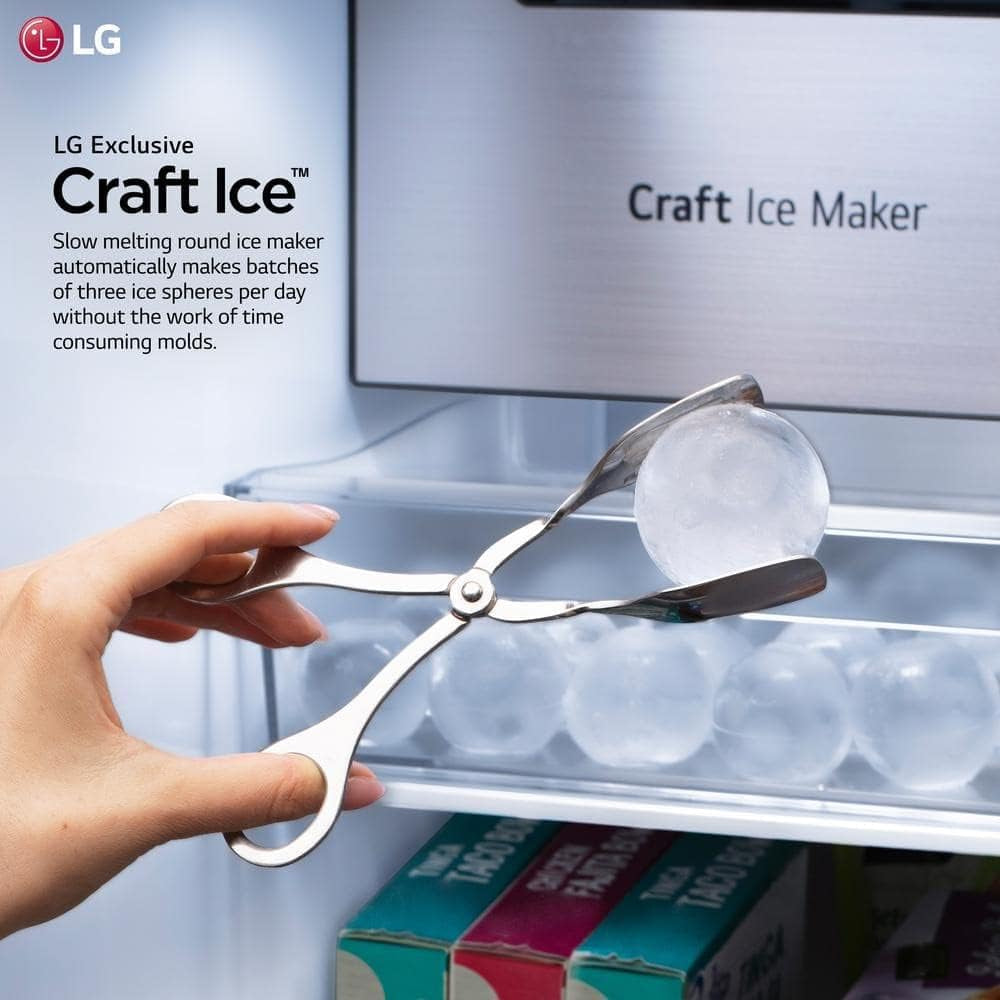 27 Cu. Ft. Side by Side Smart Refrigerator W/Instaview and Craft Ice in Printproof Stainless Steel