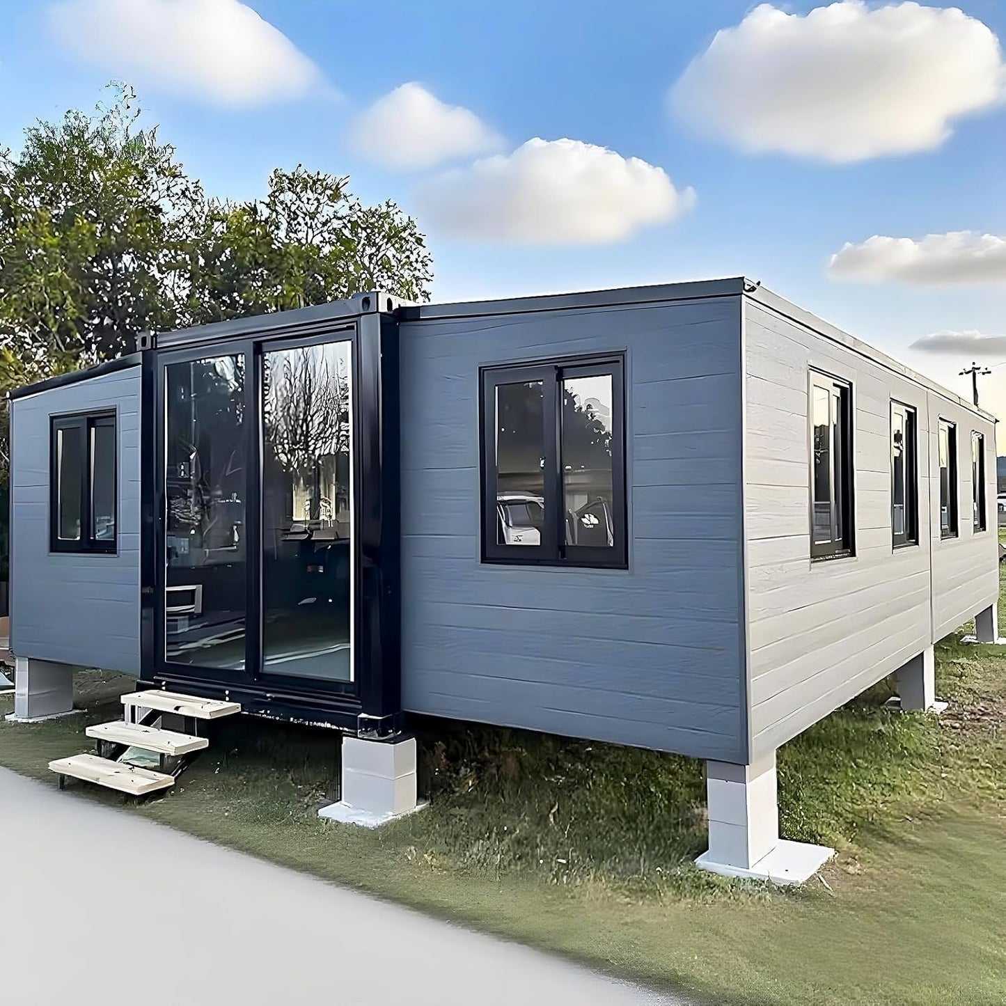 Prefab Tiny Homes for Sale, Extendable Container House Casas Prefabricadas Para Vivir 20Ft 40Ft Foldable Modular House with 2-3 Bedrooms, Kitchen and Bathroom Tiny Houes to Live in for Adults