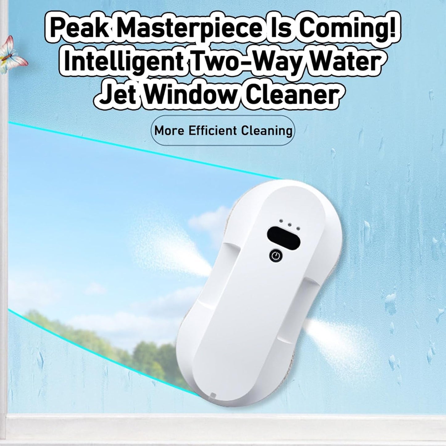 Window Cleaner Robot,Smart Window Vacuum Cleaner with Automatic Water Spray,Glass Cleaning Robot with Remote Control,For Interior/Exterior Highrise Windows
