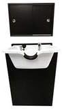 Extra Wide White Shampoo Bowl Towel Storage Cabinet Reclining Chair Shampoo Cabinet TLC-W22-FC-TC