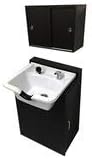 Extra Wide White Shampoo Bowl Towel Storage Cabinet Reclining Chair Shampoo Cabinet TLC-W22-FC-TC