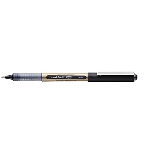uni-ball On Point ¡®Stay Gold¡¯ Eye Broad Rollerball Handwriting Pens 3 Pack in Black Ink
