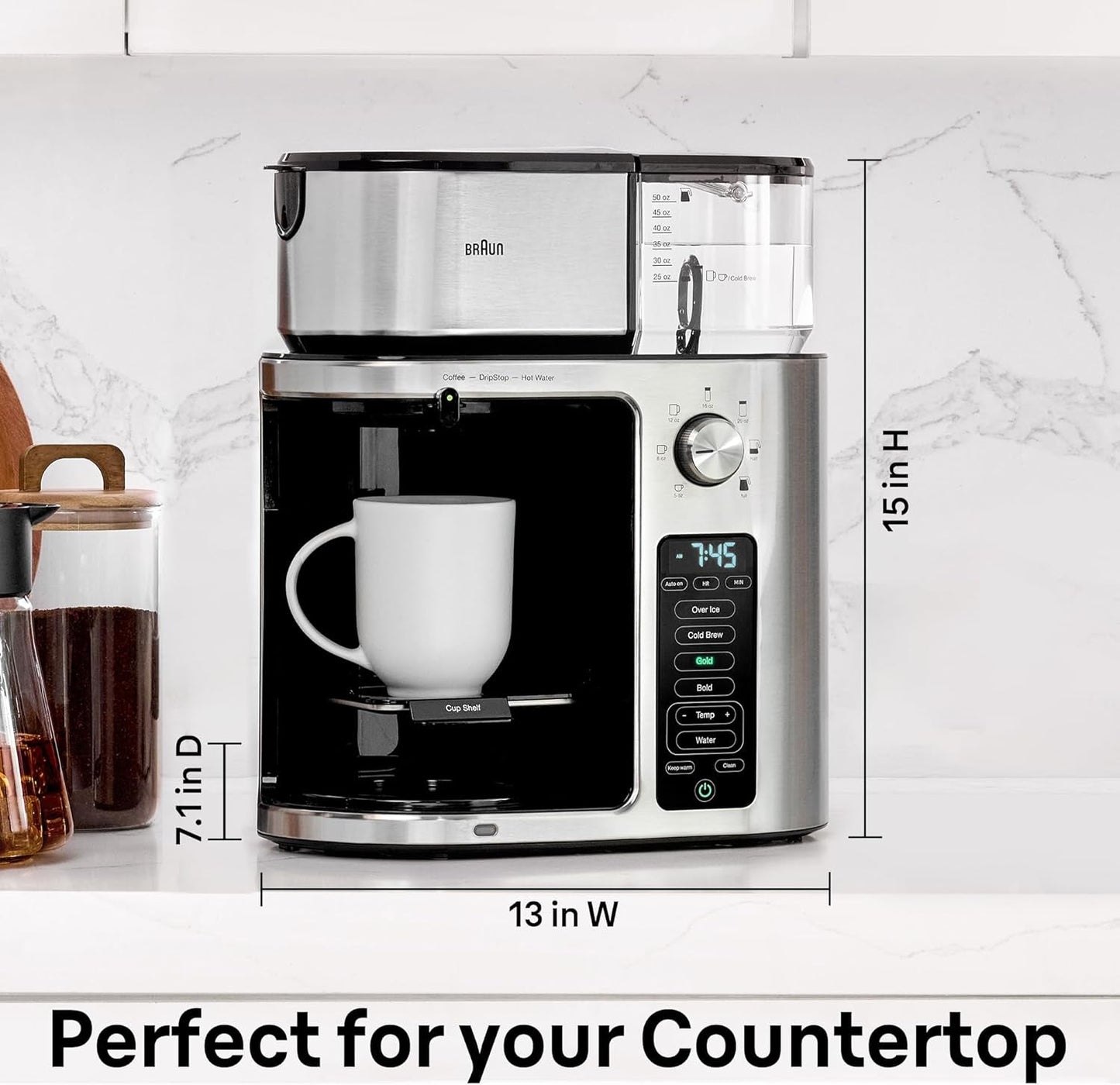 Multiserve plus 10-Cup Drip Coffee Maker - Hot & Cold Multi-Serve Brewer with Timer and Auto Start, Hot Water Dispenser, over Ice Function, Stainless Steel & Pod-Free Design, KF9370SI